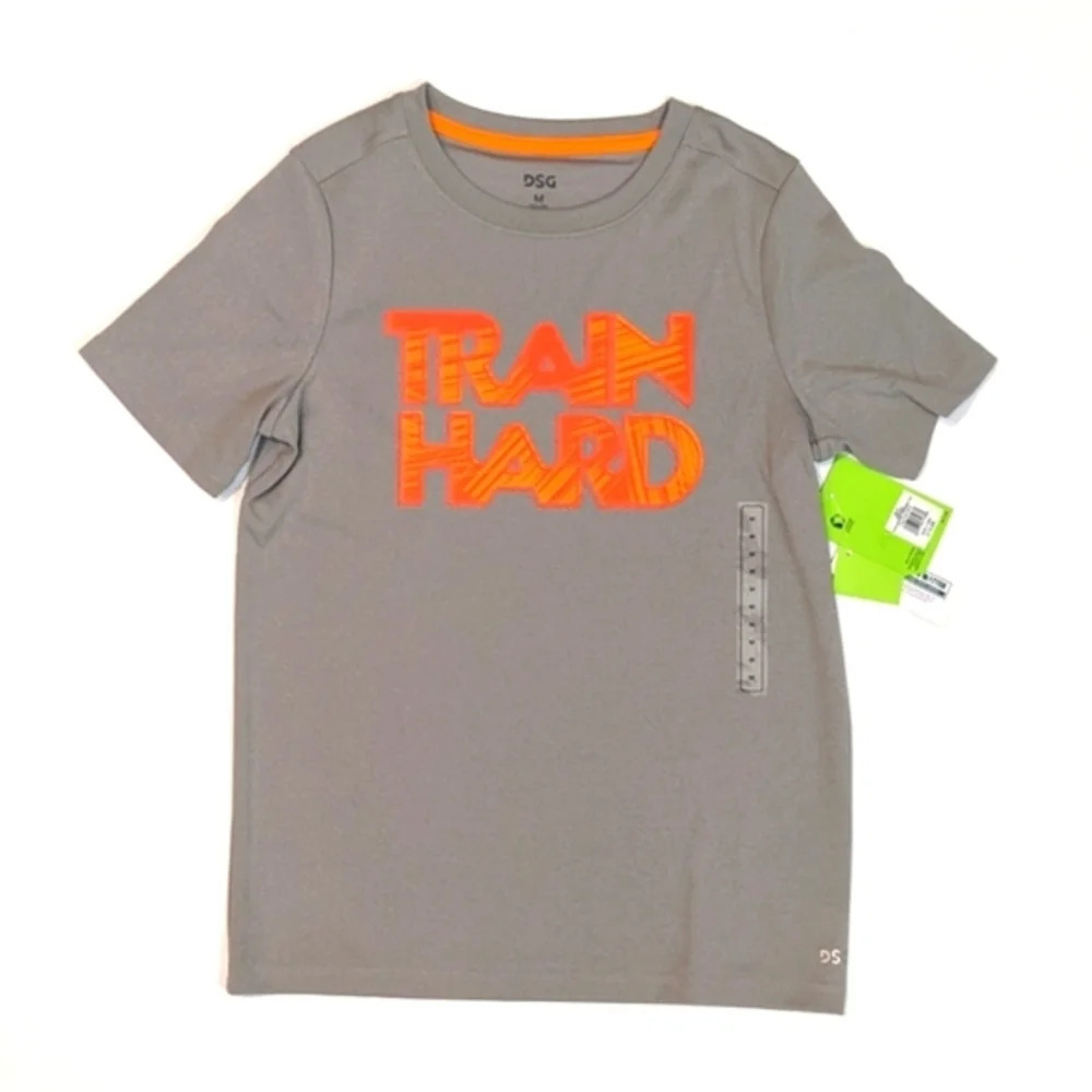 Boys Gray Moisture Wick Active Wear DSG T-Shirt